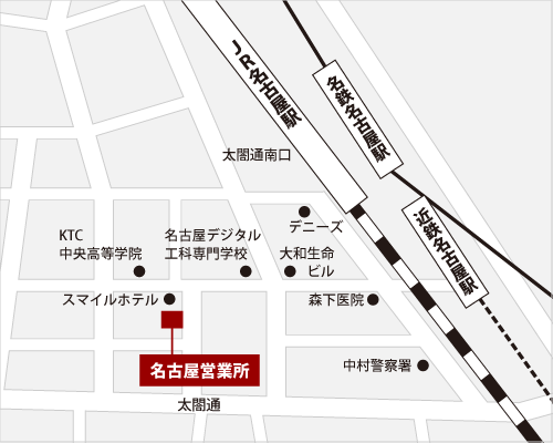 名古屋営業所への地図画像